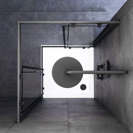 W90G-403-090BT Душевое ограждение Gem Square Slide 90x90 стекло прозрачное, профиль черный матовый,, артикул W90G-403-090BT