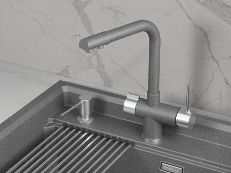 Смеситель для кухни GRANULA (5008, ГРАФИТ), артикул 5008, ГРАФИТ