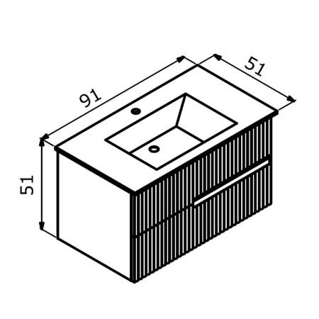Тумба с раковиной ORKA Moonlight 90 подвесная, голубой матовый, артикул 5001501