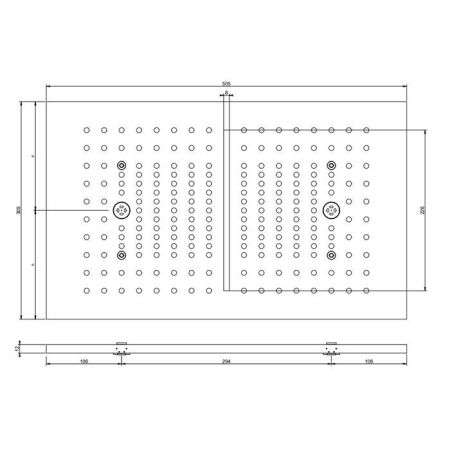 GESSI Накладная панель 300х500 мм., для душевой системы встраиваемой в потолок, цвет Steel Brushed, артикул 57010#239