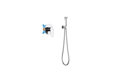 Набор с гигиеническим душем (смеситель + гигиеническая лейка + шланг + шланговое подсоединение с держателем) AQUATEK AQ1119CR БЕТТА, артикул AQ1119CR