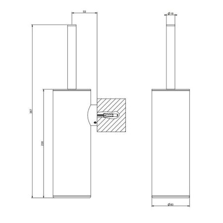 Gessi Emporio accessories Ершик настенный, цвет: Chrome, артикул 38957#031