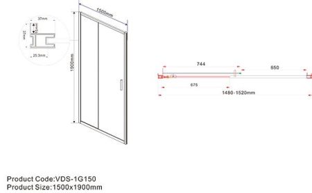 Душевая дверь Vincea Garda VDS-1G150CH 150x190 профиль Хром стекло шиншилла, артикул VDS-1G150CH