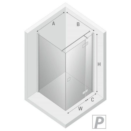 Душевое ограждение NEW TRENDY REFLEXA R 100x70x200 EXK-1243/EXK-0300 (хром), артикул EXK-1243/EXK-0300