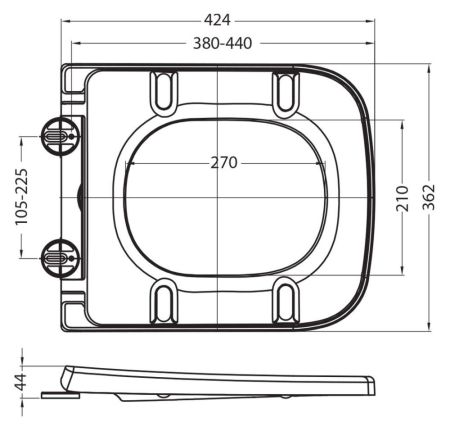 MAXIMA Унитаз подвесной безободковый с сиденьем в комплекте AM010CHR/AM2032SC, артикул AM010CHR/AM2032SC