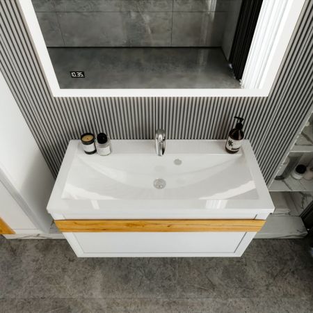 Комплект мебели для ванной Бриклаер БЕРЛИН 100BD, белый, артикул БЕРЛИН 100BD