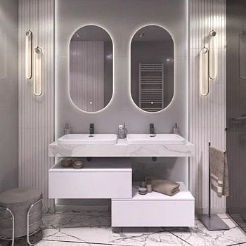 Столешница Velvex Unit 140, белый мрамор