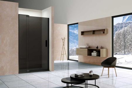 Душевая дверь Extra VDP-1E1011CGB, 1000/1100, черный, стекло тонированное, артикул VDP-1E1011CGB