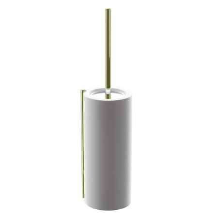 BERTOCCI Easy Ерш напольный из композита, отделка "тысяча строк", цвет белый матовый/золото