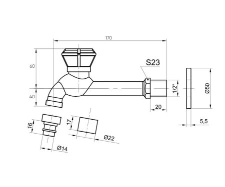 Кран Bronze de Luxe 13263/2, бронза, артикул 13263/2