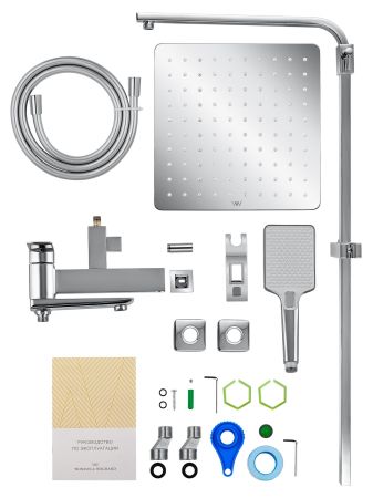 Душевая система WONZON & WOGHAND EDGE, Хром (WW-88739003-CR), артикул WW-88739003-CR