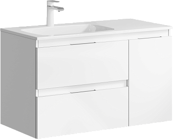 Accent тумба под умывальник левая, цвет белый, 90 см