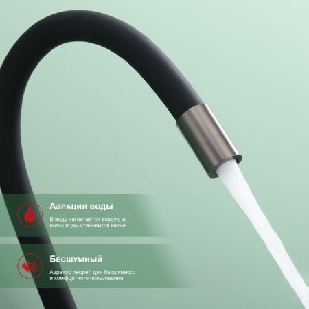 Смеситель для кухни с подключением фильтра Raglo R81.64.09, графит, артикул R81.64.09