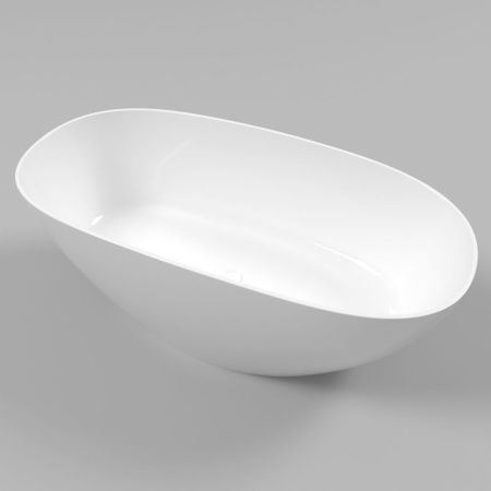 Ванна WHITECROSS Onyx A 160x75 (белый глянец) иск. камень, артикул 0204.160075.100