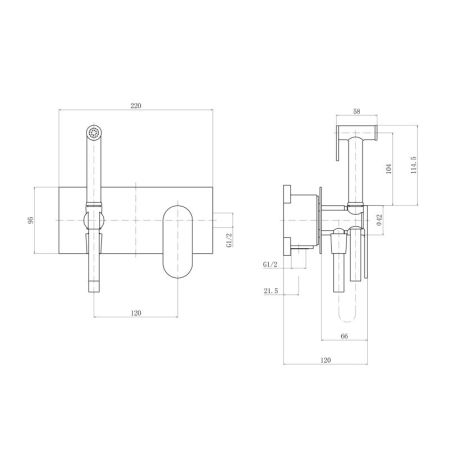 Гигиенический душ со смесителем FASHUN A7585-7, чёрный