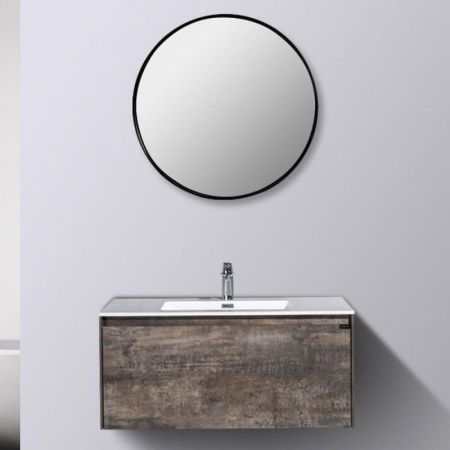 Комплект мебели для ванной Black&White Universe U905.1000 подвесной Пепельный