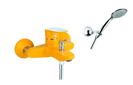 Смеситель для ванны Fiore KEVON CHIC 81YX8150, хром/желтый, артикул 81YX8150