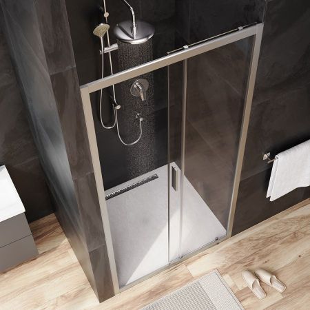 W90G-100-1-195MT Gem Solo Дверь душевая 100х195, стекло прозрачное, профиль матовый хром, артикул W90G-100-1-195MT