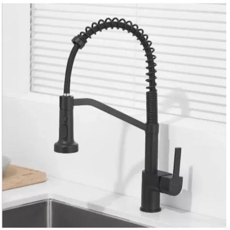 Смеситель для кухни с гибким изливом и режимом душ Haiba HB73826-7, черный