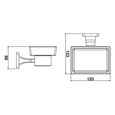 Мыльница Rose RG1503H, черный