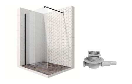 Душевая перегородка Ambassador Walk-in 15031111-MA1, свободный вход, точечный трап, 110см