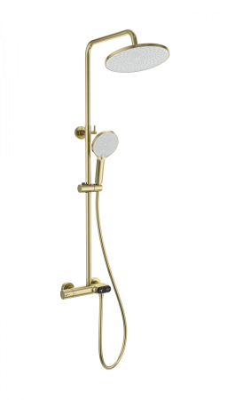 Душевая система с термостатом WONZON & WOGHAND MUSE Corno, Брашированное золото (WW-B2091-A-BG), артикул WW-B2091-A-BG