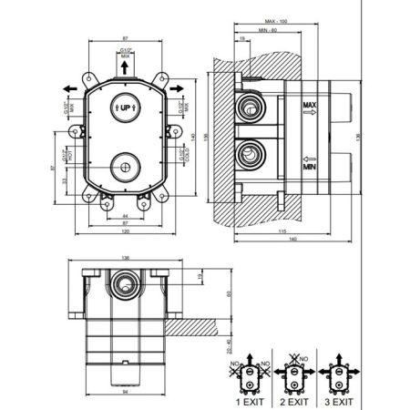 Gessi Emporio Via manzoni Встраиваемая часть для термостатического смесителя настенного для душа, цвет: Chrome