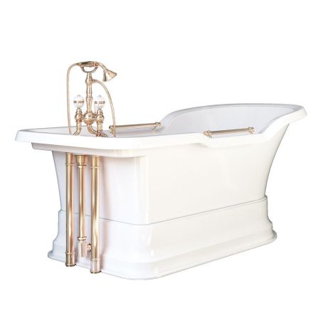 IMPERO PODIUM Ванна 180x87хH76 см. бел, подиум бел, слив/перелив золото, артикул 25510
