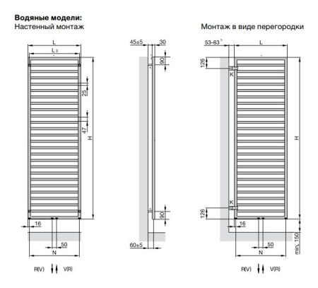 Водяной полотенцесушитель Zehnder Quaro QAM-140-045/ID Белый, артикул QAM-140-045/ID