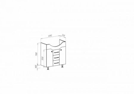Тумба под раковину Bellezza Джулия 75 4631212000012 Белая, артикул 4631212000012