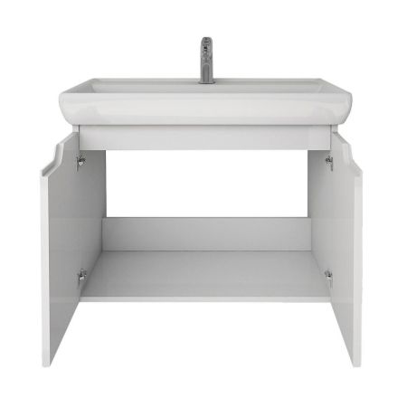 Тумба с раковиной подвесная Dreja Q(D) 70 см, белый, артикул 99-1002-com