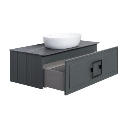 Тумба под раковину подвесная La Fenice Cubo FNC-01-CUB-G-90, серо-зеленая, артикул FNC-01-CUB-G-90