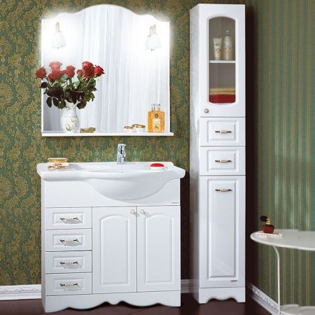 Зеркало Бриклаер Анна 90 с подсветкой Белое