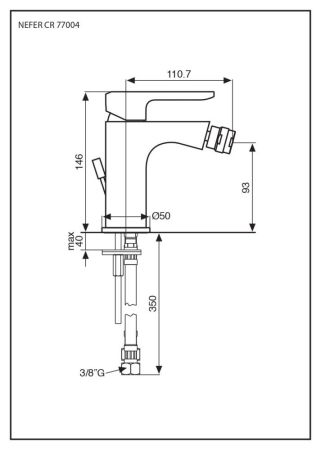 Emmevi Nefer, однорычажный смеситель для биде с донным клапаном, цвет кварц/золото, артикул 77004QO