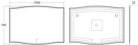 Roxen Зеркало с LED подсветкой, 1050х745, артикул OWLM200103