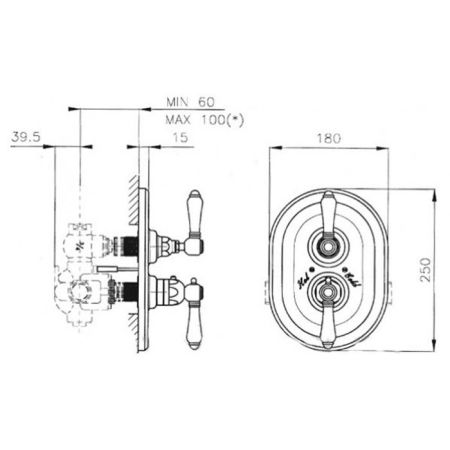 Внутренняя часть, Nicolazzi, назначение-для термостата, стандарт подвода воды-3/4", комплектация-с запорным вентилем, артикул 4910