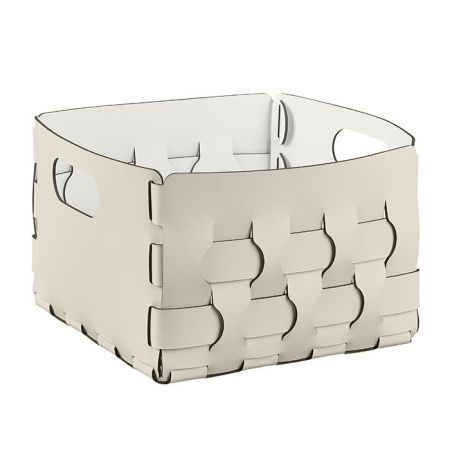 ADJ Корзинка Dubai, 25x25xH20 см., цвет: панна котта/белый, артикул 2044.16/10