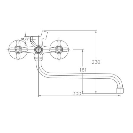 Смеситель для ванны Haiba HB2227, хром, артикул HB2227