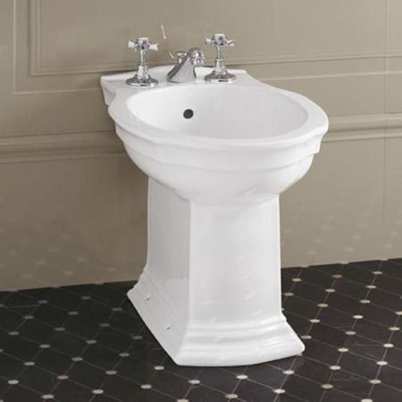 Devon Westminster Биде напольное (56х36 см) с 3 отверстиями под смеситель, цвет: белый