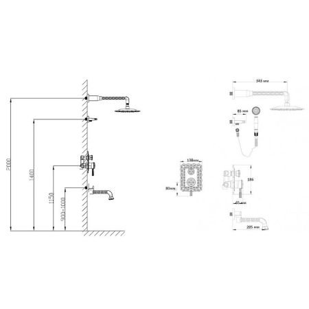 Душевая система Bronze de Luxe Windsor 10137DF Бронза, артикул 10137DF