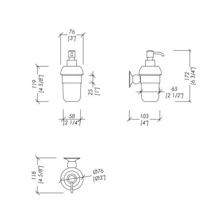 Devon New York Дозатор для жидкого мыла, держатель и помпа хром, артикул NY130CR