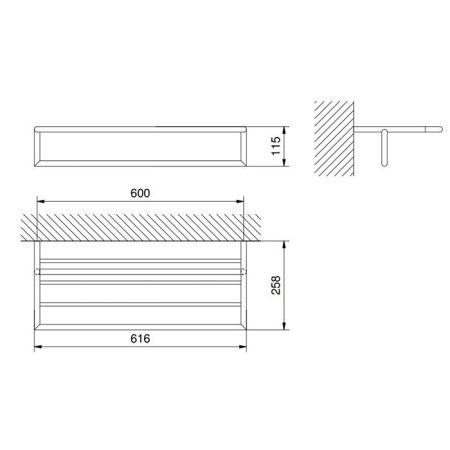 Fantini Young Полотенцедержатель-полочка 72,5 см , цвет матовая натуральная сталь, артикул 96 93 7615