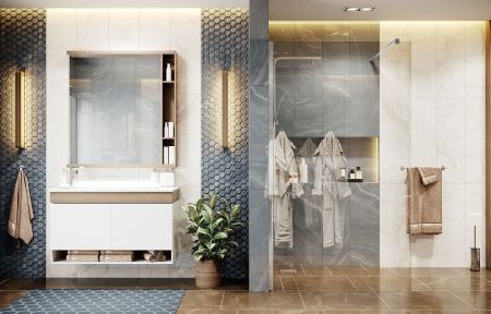 Душевая перегородка Ambassador Walk-in 15031104-ST7, свободный вход, линейный трап, 120см