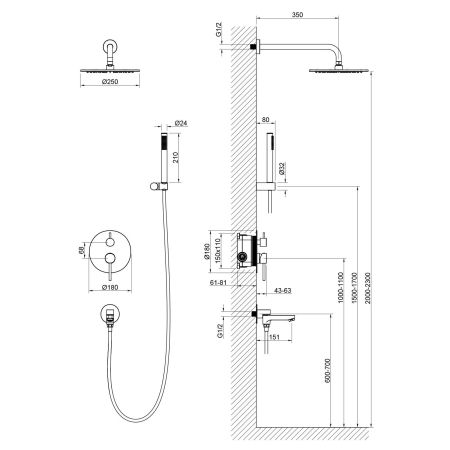 Душевая система встроенная Timo Saona SX-2379/00SM хром, артикул SX-2379/00SM