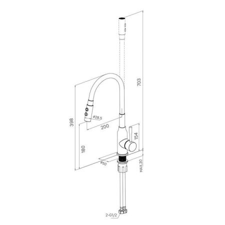 Смеситель для кухни Milardo (M01SB2FM05), артикул M01SB2FM05