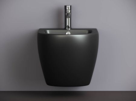 Подвесное биде Metropol, 1 отверстие под смеситель, с крепежом, черный матовый, артикул CN4003MB