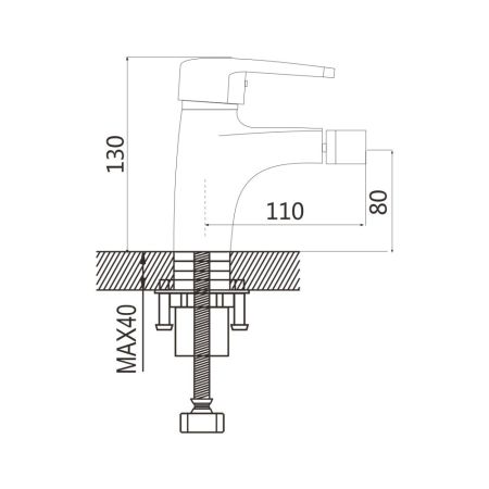 Смеситель для биде Shevanik S5007T, оружейная сталь