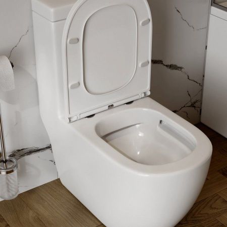 Унитаз напольный Maretti Elena безободковый с микролифтом, EA10MNBM18-844, белый, артикул EA10MNBM18-844