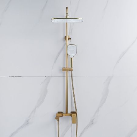 Душевая система Shevanik S4036G, золотой сатин