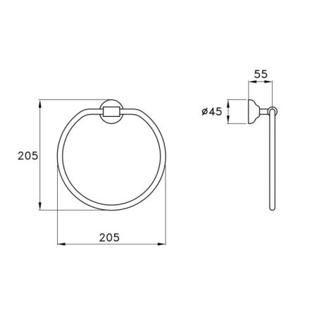 Stella Roma Полотенцедержатель кольцо настенный  603 цвет: хром